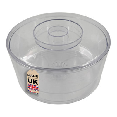 Chabrias Ltd 10 Litre Clear Plastic Ice Bucket With Lid & Removable Draining Liner Clear from B&Q