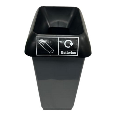 Chabrias Ltd Chabrias 50L Recycling Bin With Lid & Battery Logo Sticker Black LidWaste & Recycling Container from B&Q