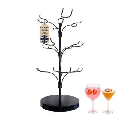 Chabrias Ltd Cocktail Glass Tree Display Perfect For Serving Cocktails Or Champagne Holds Up To 12 Glasses from B&Q
