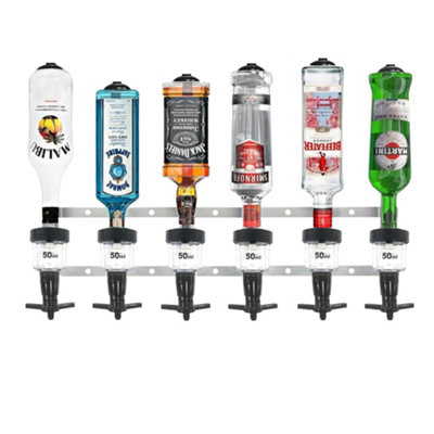 Chabrias Ltd Traditional 50Ml 6 Bottle Optics For SpiritsUk MadeBar Bottle OpticsShots MeasureWall Bracket from B&Q