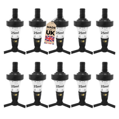 Chabrias Ltd 25Ml Pack Of 10 Black Optic Measure For Spirits Ce Government Stamped Uk Made from B&Q