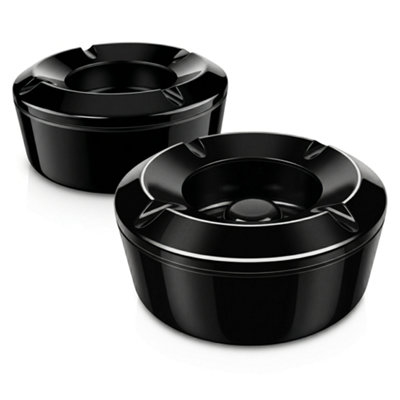 Chabrias Ltd Black Melamine Windproof Ashtray 10Cm Pack Of 2DurableEasy Clean Outdoor Ashtrays from B&Q