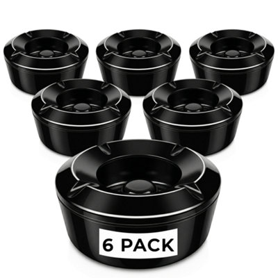Chabrias Ltd Windproof Ashtray Black Melamine 10Cm(6 Pack) from B&Q
