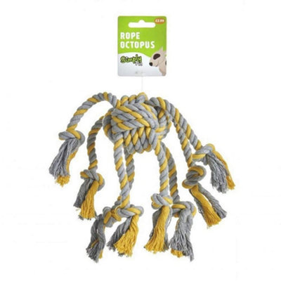 Sharples Rope Octopus Dog Toy (One Size) (Grey/yellow) from B&Q