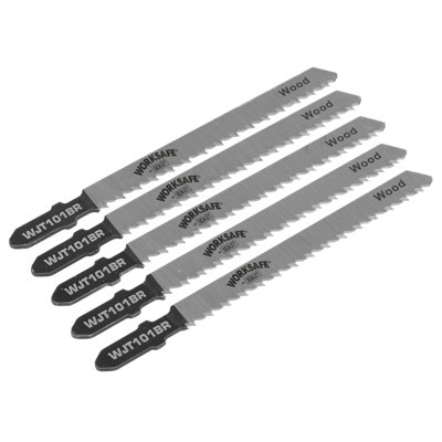 Sealey Jigsaw Blade For Wood & Plastics 75Mm 10 Tpi - Pack Of 5 Pieces Wjt101br