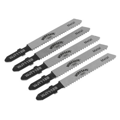 Sealey Jigsaw Blade Metal 55Mm 12 Tpi Wavy Set Teeth - Pack Of 5 Pieces Wjt118b