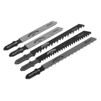 B&Q -  Assorted Jigsaw Chrome Vanadium & Hss Blades Pack Of 5 Pieces Wjtass