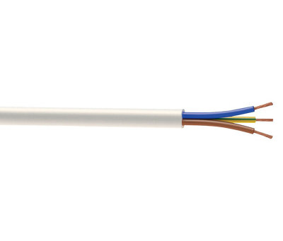 Time White 3-Core Flexible Cable 1.5mm² X 50M from B&Q