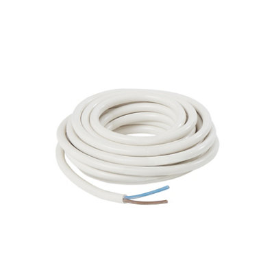 Time White 2-Core Flexible Cable 1.5mm² X 5M from B&Q