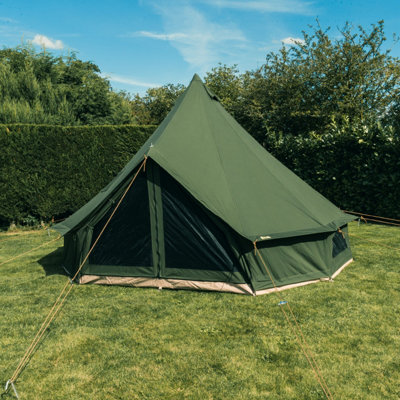 Canvas Tent Shop Glade 3M Spacious Bell Tent With Tripod Frame.  Olive Green  100% Cotton Canvas from B&Q
