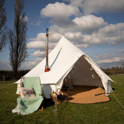 Canvas Tent Shop 4M Bell Tent 100% Cotton CanvasKokoon Deluxe With Chimney Fitting from B&Q