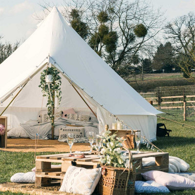 Canvas Tent Shop 4M Polycotton Bell Tent With Zipped Pvc Groundsheet from B&Q