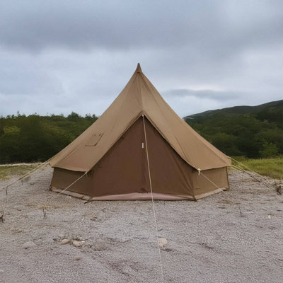 Canvas Tent Shop 4M Kokoon Deluxe Bell Tent With Chimney Fitting100% Cotton CanvasWalnut Brown from B&Q