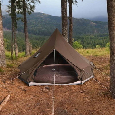 Canvas Tent Shop 5M Kokoon Deluxe Bell Tent With Chimney Fitting100% Cotton CanvasCedar Brown from B&Q