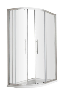 B&Q -  Apex 8mm Glass Offset Quadrant Enclosure With Sliding DoorsChrome1200 X 800 mm
