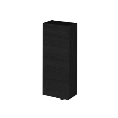 Hudson Reed Fusion Wall Hung 1 Door CabinetSoft CloseCharcoal Black Woodgrain300X180X700mm from B&Q