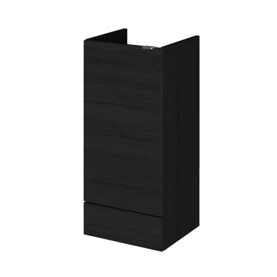 B&Q -  Fusion Floor Standing 1 Door Base UnitSoft CloseCharcoal Black Woodgrain400X355X864mm