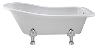 Old London Brockley Freestanding Bath Tub With Pride Leg SetDurable Single Ended Traditional Bathroom Style In White1700mm from B&Q
