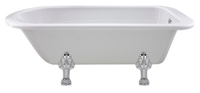 Old London Barnsbury Freestanding Bath Tub With Pride Leg SetDurable Single Ended Traditional Bathroom Style In White1700mm from B&Q