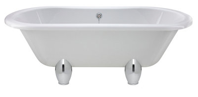 Old London Kingsbury Freestanding Bath Tub With Deacon Leg SetDurable Double Ended Traditional Bathroom Style In White1500mm from B&Q