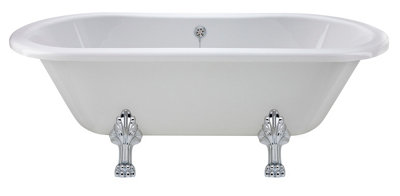 Old London Kingsbury Freestanding Bath Tub With Pride Leg SetDurable Double Ended Traditional Bathroom Style In White1700mm from B&Q