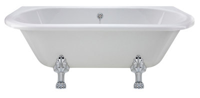 Old London Kenton Freestanding Bath Tub With Pride Leg SetDurable Double Ended Traditional Bathroom Style In White1700mm from B&Q