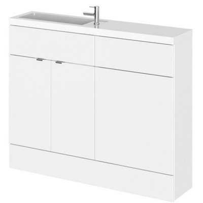 Hudson Reed 1105mm Gloss White Freestanding Basin & Wc Combination Unit from B&Q