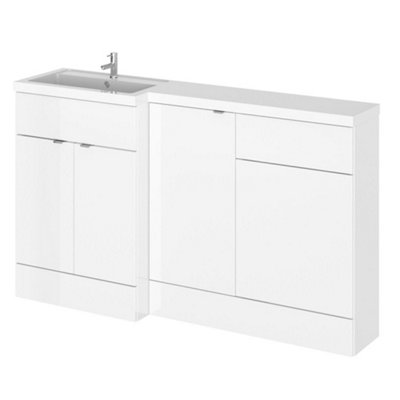 Hudson Reed Fusion 1505mm Left-Hand Basin & Wc Combination UnitGloss White from B&Q