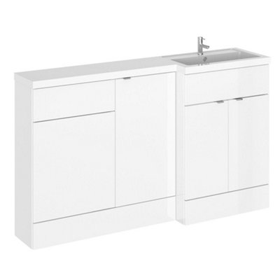 Hudson Reed Fusion 1500mm Right-Hand Basin And Wc Combination UnitGloss WhiteFreestanding from B&Q