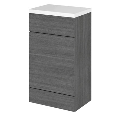 Hudson Reed Fusion 500mm Back To Wall Wc Unit With Polymarble TopAnthracite Gloss from B&Q