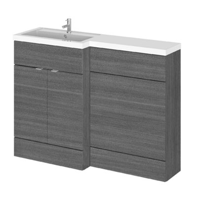 Hudson Reed Fusion 1205mm Left-Hand Basin And Wc Combination UnitAnthracite Matt from B&Q