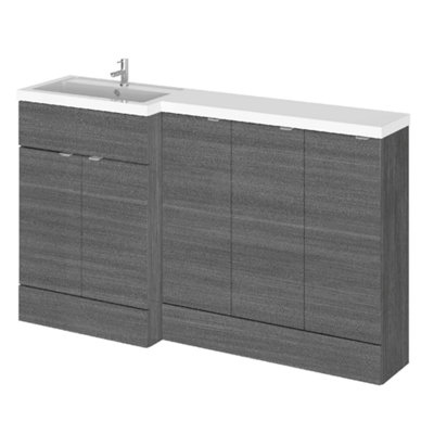 Hudson Reed Fusion 1500mm Left-Hand Vanity Unit & BasinAnthracite Gloss And Matt from B&Q