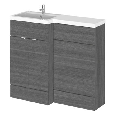 Hudson Reed Fusion 1000mm Left-Hand Basin & Wc Combination UnitAnthracite Matt from B&Q