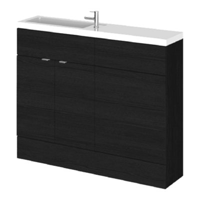 Hudson Reed 1105mm Freestanding Basin & Wc Combination UnitCharcoal Gloss260mm Depth5-Year Guarantee from B&Q