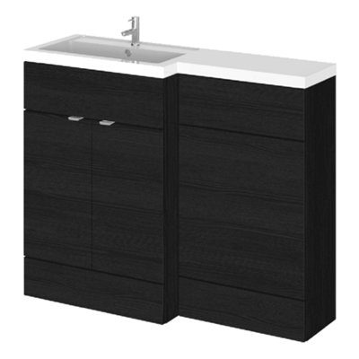 Hudson Reed Fusion Hacienda Black 1105mm Left-Hand Polymarble Basin & Wc Freestanding Unit Cbi602 from B&Q