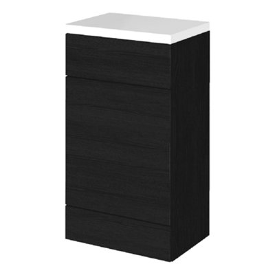 Hudson Reed Fusion 500mm Back To Wall Wc Unit With Polymarble Or Compact TopCharcoal Black Gloss from B&Q