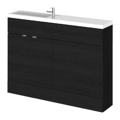 Hudson Reed Fusion Charcoal Black 1200mm Basin & Wc Compact Freestanding Unit Cbi608 from B&Q