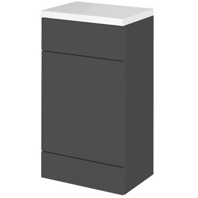 Hudson Reed Fusion 500mm Back To Wall Wc Unit With Polymarble Or Compact TopGloss Grey from B&Q