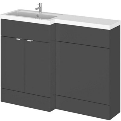 Hudson Reed Fusion 1205mm Left-Hand Basin & Wc Combination UnitMatt Finish from B&Q