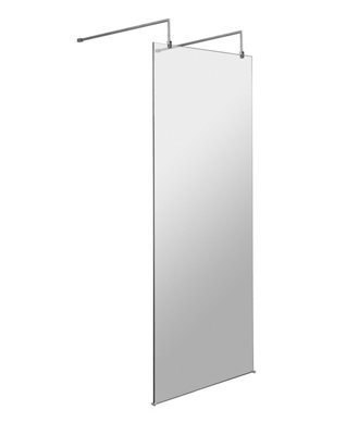Hudson Reed 800mm Wetroom Screen With Arms And Feet8mm Toughened GlassPolished Chrome Wetroom ScreensFrameless Design from B&Q