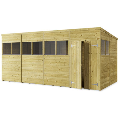 StoreMore Store More Tongue And Groove Pent Shed - 16X8 Windowed