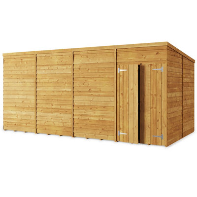 StoreMore Store More Overlap Pent Shed - 16X8 Windowless