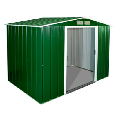 StoreMore Sapphire 8X6Ft Apex Metal Shed - Green