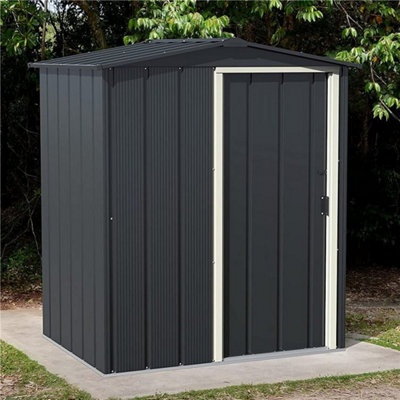 StoreMore Sapphire 5X4Ft Apex Metal Shed - Grey