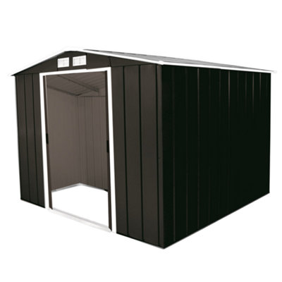 StoreMore Sapphire 8X8Ft Apex Metal Shed - Grey