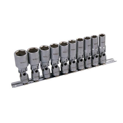 Neilsen 10Pc Sockets With Universal Joints Deep 3/8In. Drive 10-19mm (Ct2108) from B&Q