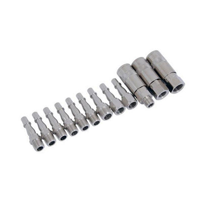 B&Q - 12Pc Air Line Hose Compressor Coupling Connector Quick Release ( Ct2887)