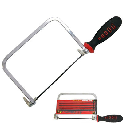 Neilsen 6" Coping / Fret Saw Soft Grip Handle Steel Metal Frame With 5 Blades from B&Q