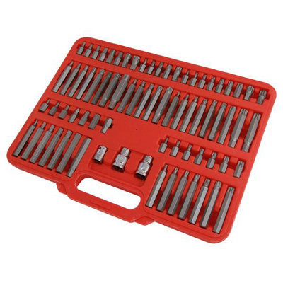 Neilsen 75Pc Hex, Ribe, Spline, Star Bit Socket Set 1/2" And 3/8" Adaptor Ct3750