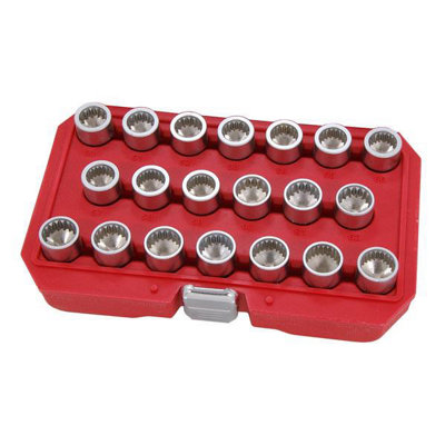 B&Q -  20 Piece Porsche Touraeg Locking Wheel Nut Set Spline 19mm (Ct4151)